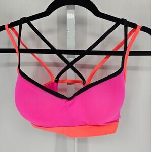 Fruit of the Loom Womens Sz 36C Strappy Bra Neon Pink Bright Colors